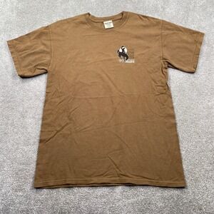 Comfort Colors Wyoming Cowboys T Shirt Mens M Brown Graphic 1890 Short Sleeve